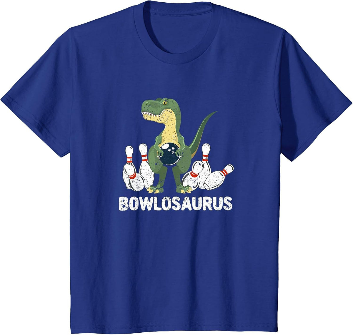 Funny Bowling Dinosaur Bowler Dino Bowl T-Rex Bowlosaurus T-Shirt - Royal Blue