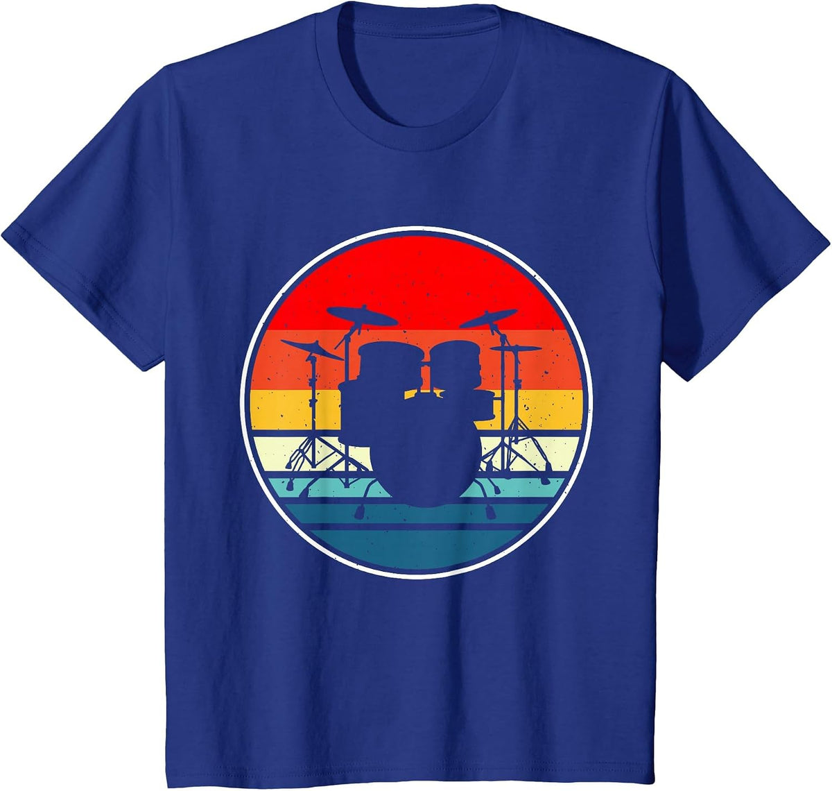 Drums Retro Vintage Sunset T-Shirt - Royal Blue