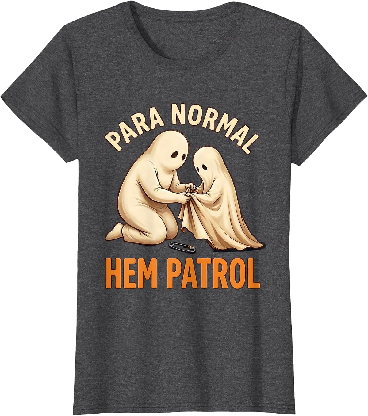 Women's Para Normal Hem Patrol Funny Paraprofessional Halloween T-Shirt - Dark Heather Grey
