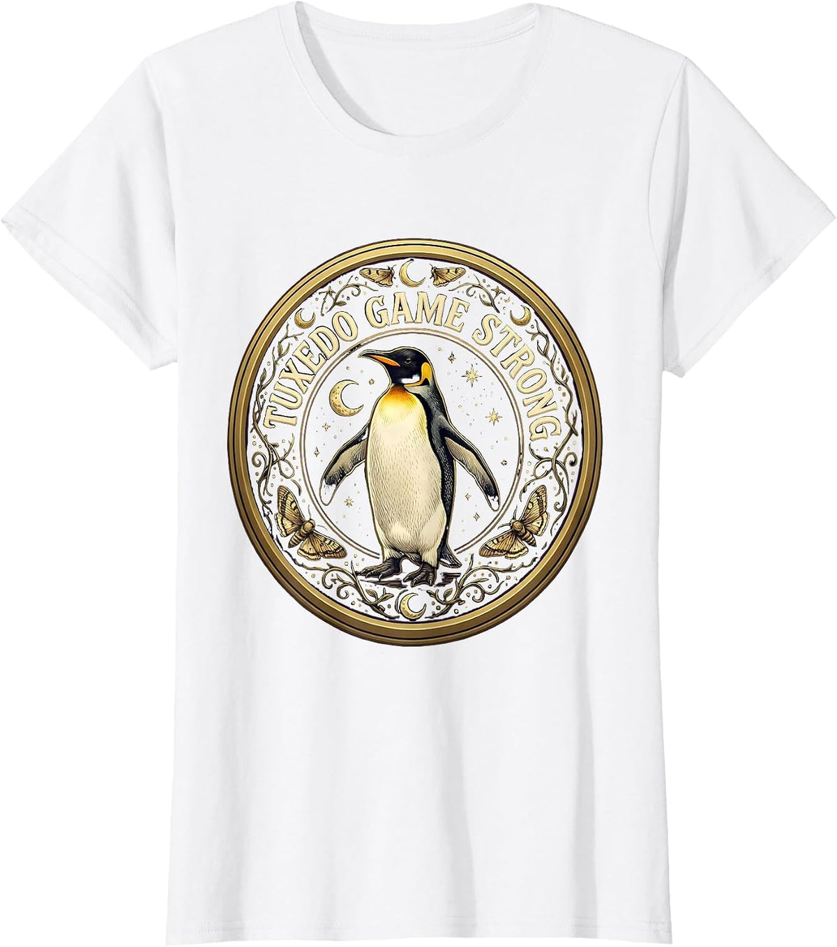 Tuxedo Game Strong Funny Penguin Design T-Shirt - White