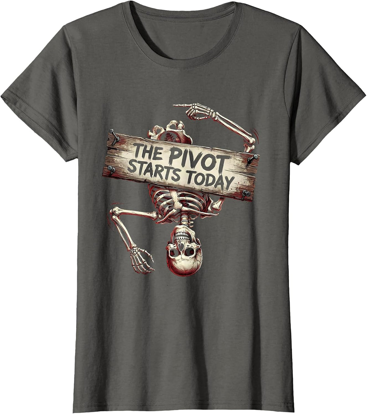 Women's The Pivot Starts Today Turning Point Design T-Shirt - Asphalt Grey