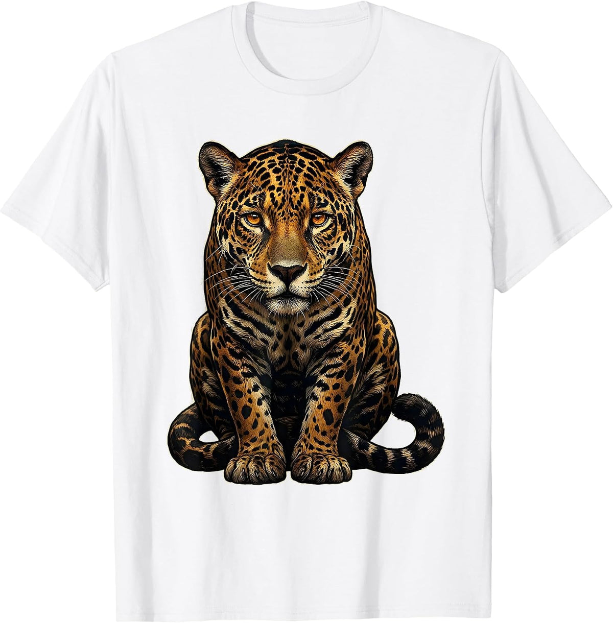 Men's Jaguar Big Cat Animal Lover Classic Car Enthusiast T-Shirt - White