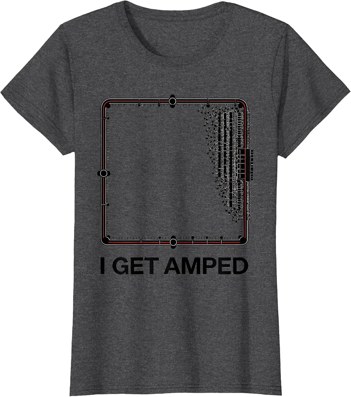 Women's I Get Amped Funny Electrician Trade Pride Humor T-Shirt - Dark Heather Grey