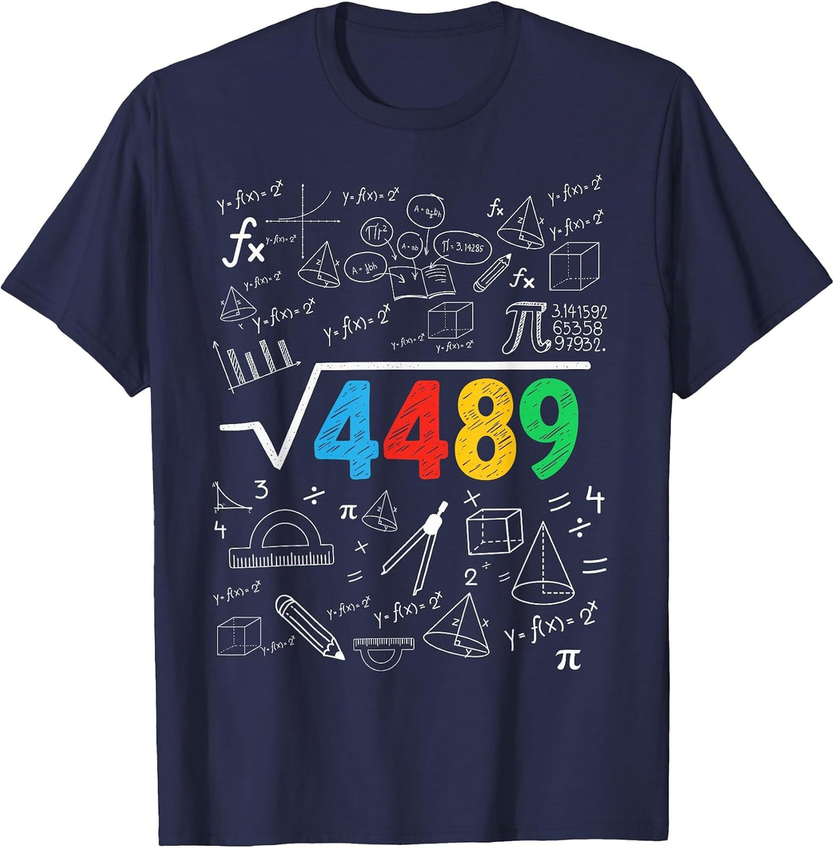 67 Meme Square Root 4489 Slang Six Seven Math Teacher T-Shirt - Navy Blue