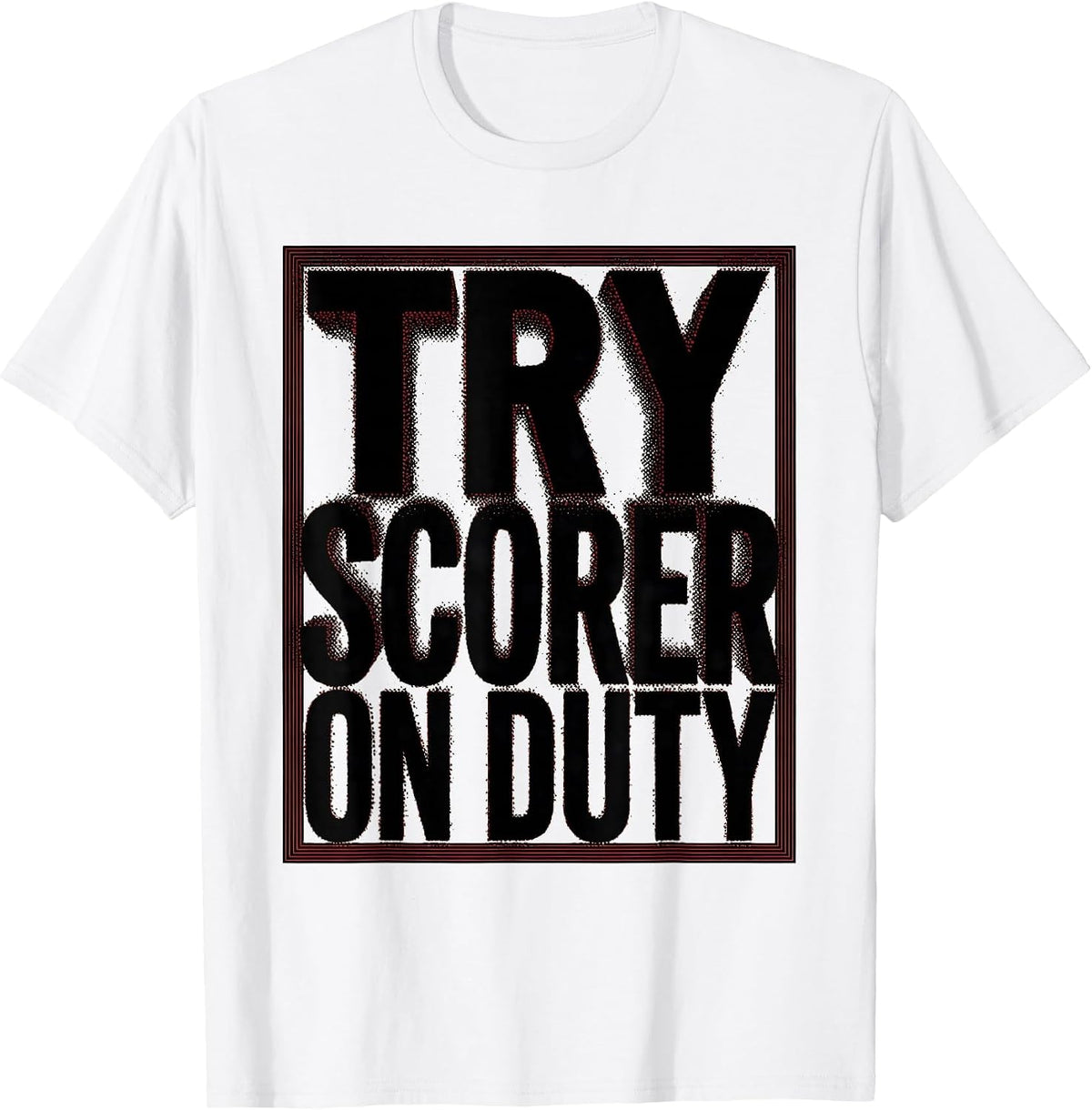 Men's Try Scorer On Duty Rugby Graphic Design T-Shirt - White