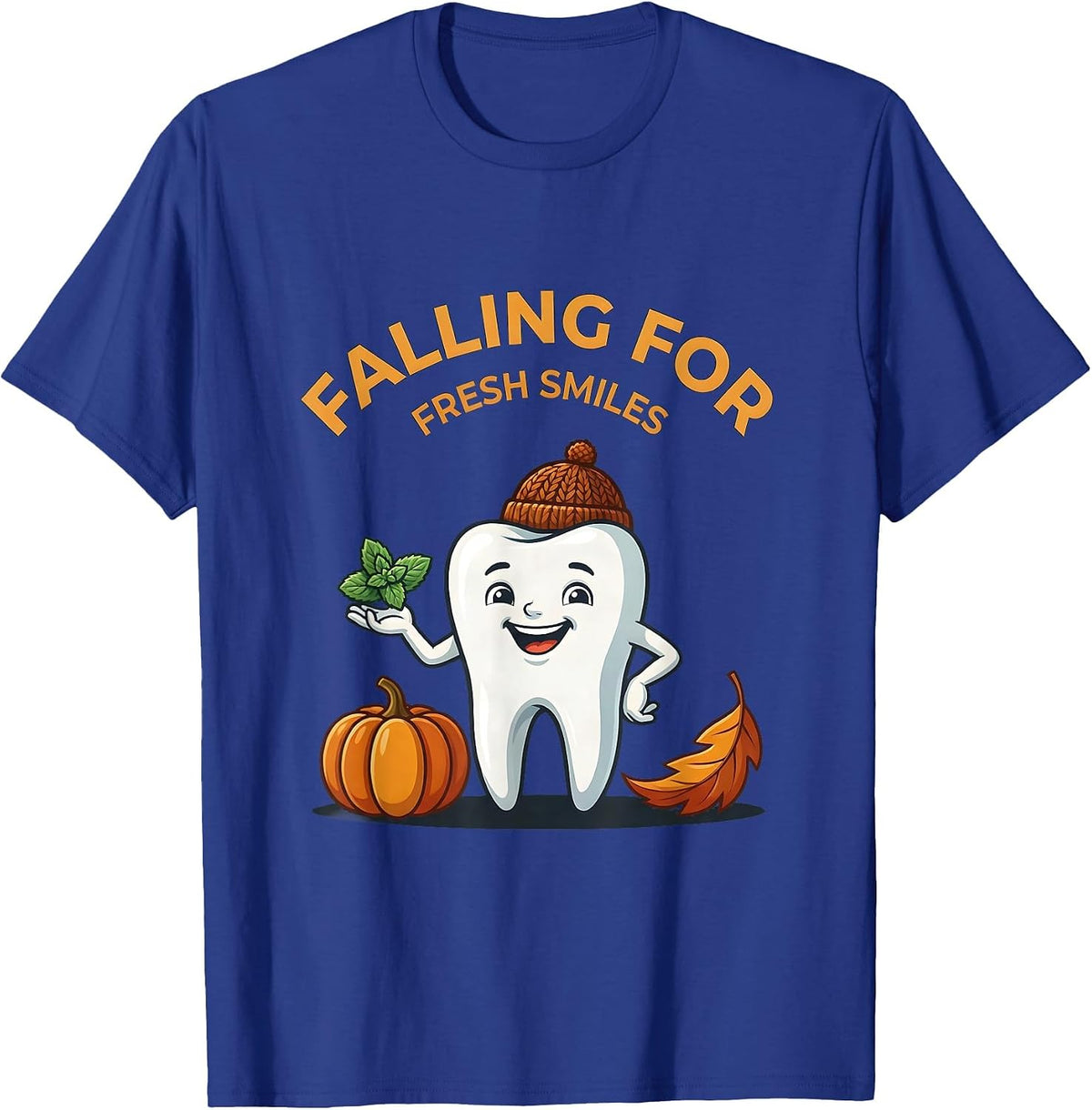 Men's Falling For Fresh Smiles Funny Dental Hygienist Humor T-Shirt - Royal Blue