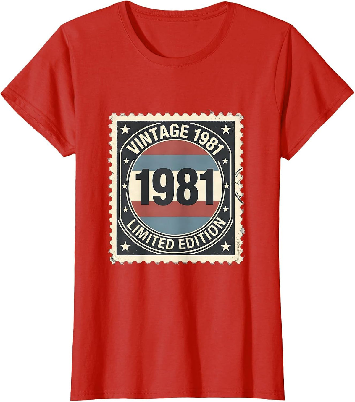 Vintage 1981 Limited Edition Stamp 40th Birthday Gift Men T-Shirt - Red