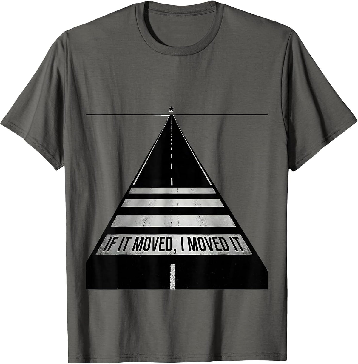 Men's If It Moved, I Moved It Patriotic Trucker Semi Driver T-Shirt - Asphalt Grey