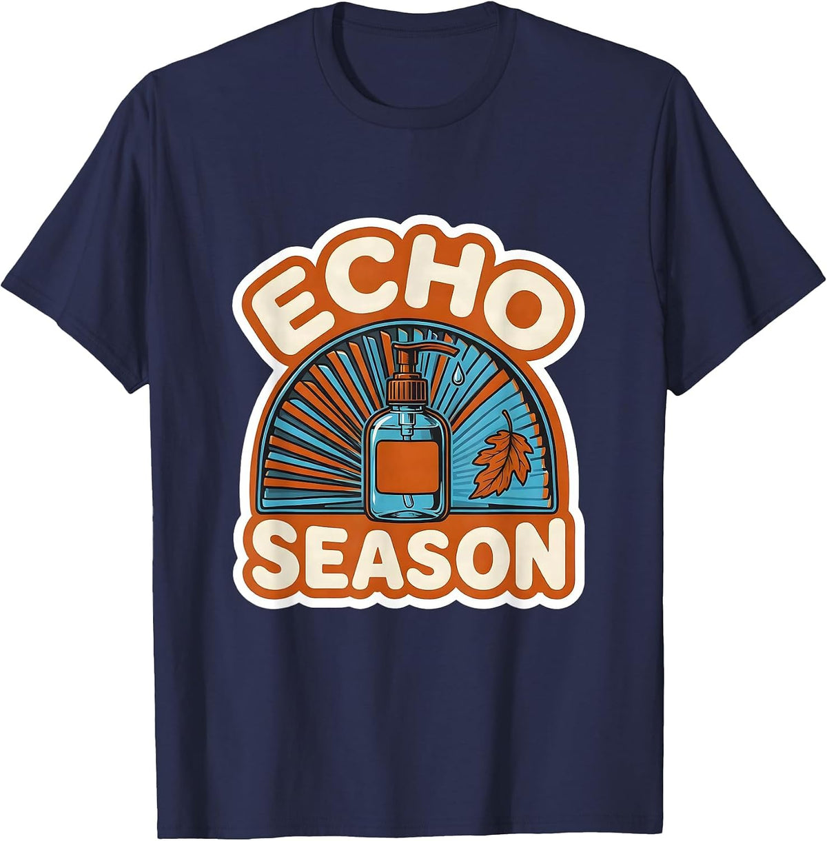 Echo Season Sticker Style Sonographer Halloween Workplace T-Shirt - Navy Blue