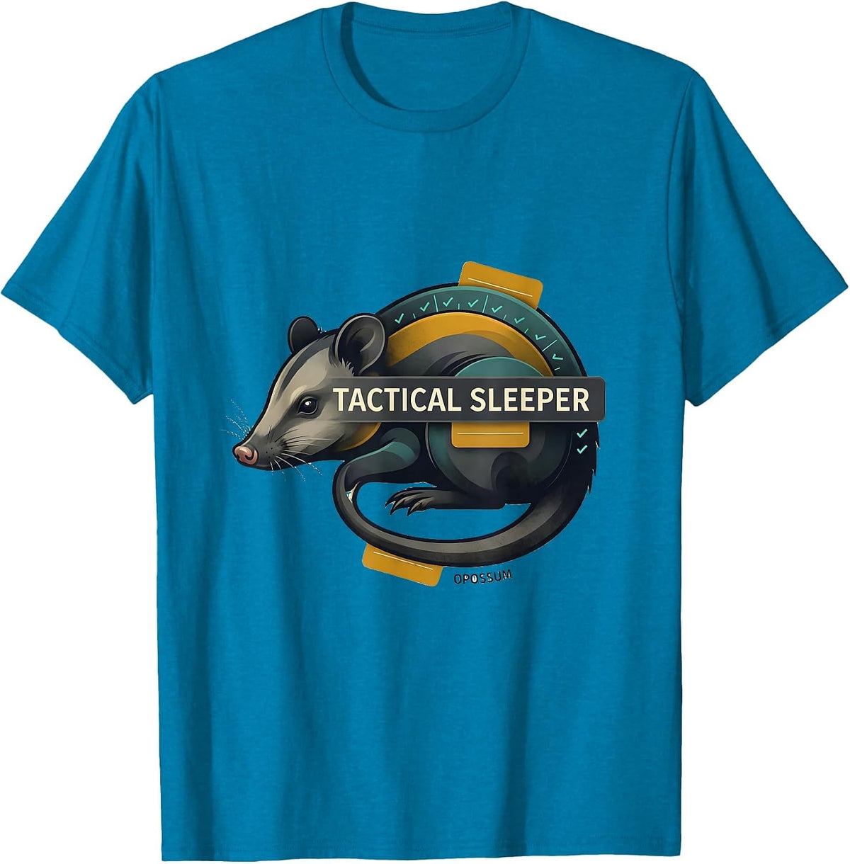 Opossum Tactical Sleeper Funny Animal Meme Sarcastic T-Shirt - Sapphire Blue