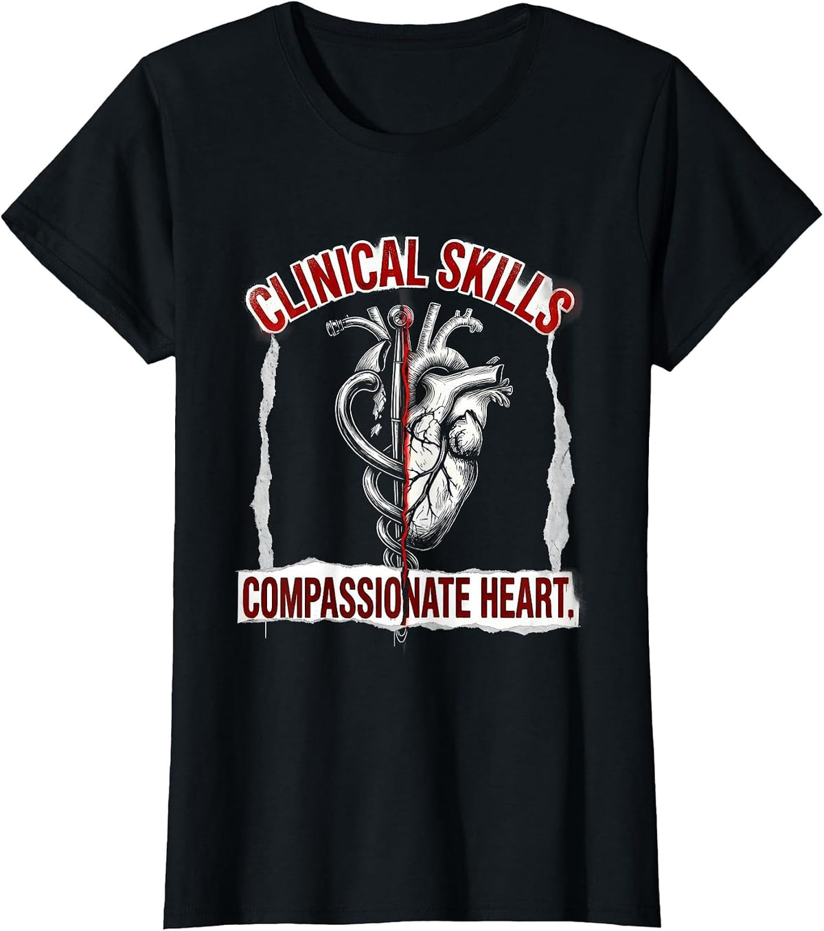 Clinical Skills Compassionate Heart Medical Assistant T-Shirt - Black