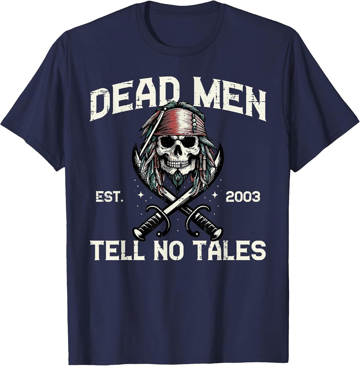Cool Pirate Costume Men Women Kids Boys Girls Teen T-Shirt - Navy Blue
