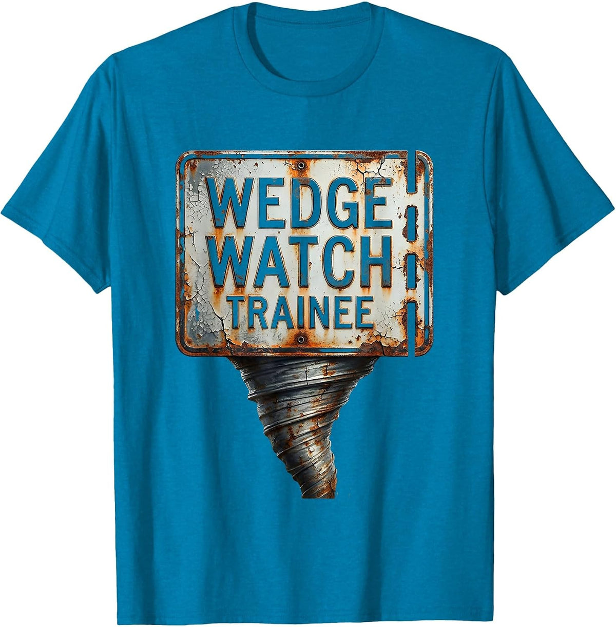 Wedge Watch Trainee Distressed Storm Chaser Tornado T-Shirt - Sapphire Blue