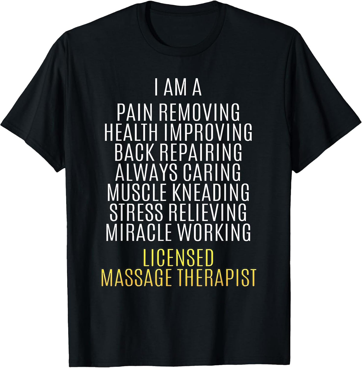Licensed Massage Therapist Definition Therapeautic Physician T-Shirt - Black