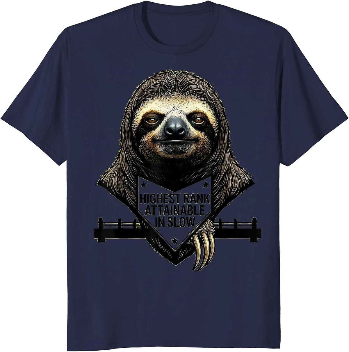 Men's Highest Rank Attainable In Slow Funny Sloth Lover Humor Gift T-Shirt - Navy Blue