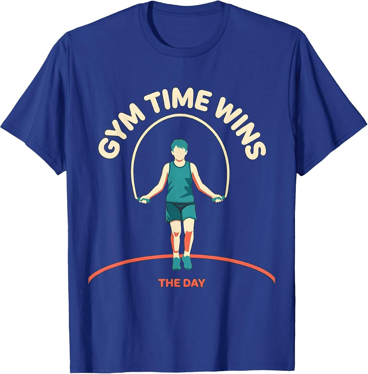 Gym Time Wins The Day Funny PE Teacher Back To School T-Shirt - Royal Blue