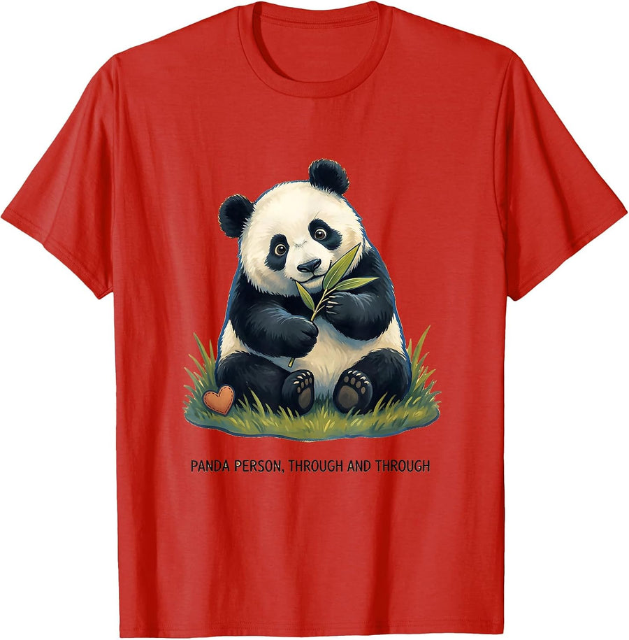 Men's Panda Person, Through and Through Cute Kawaii Animal Lover T-Shirt - Red