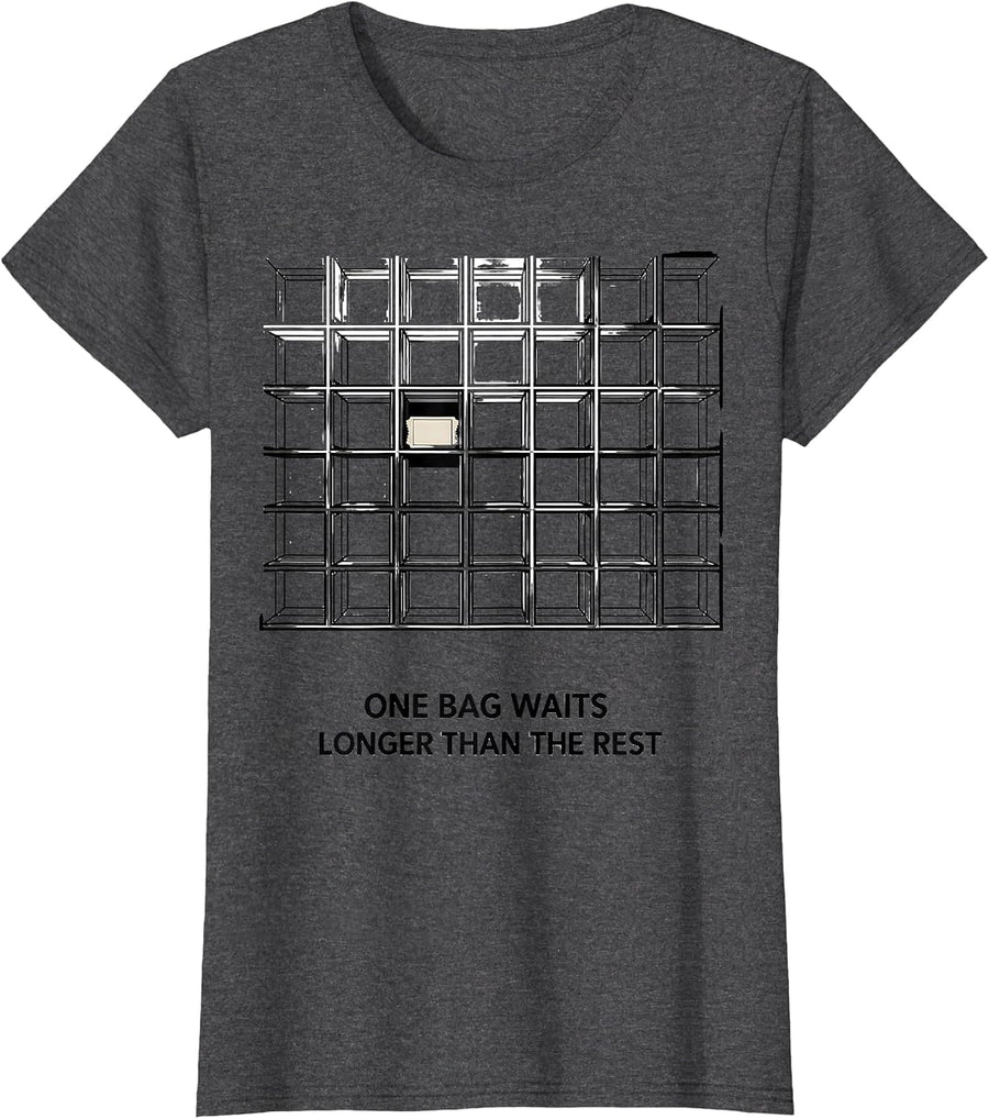 Women's One Bag Waits Longer Than The Rest Funny Pharmacy Squad T-Shirt - Dark Heather Grey