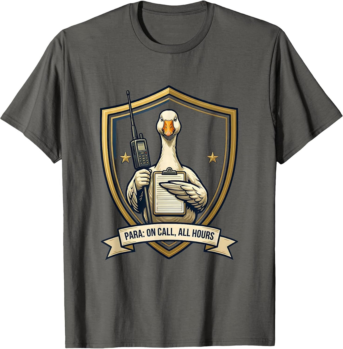 Para On Call All Hours Funny Paraprofessional SPED Teacher T-Shirt - Asphalt Grey