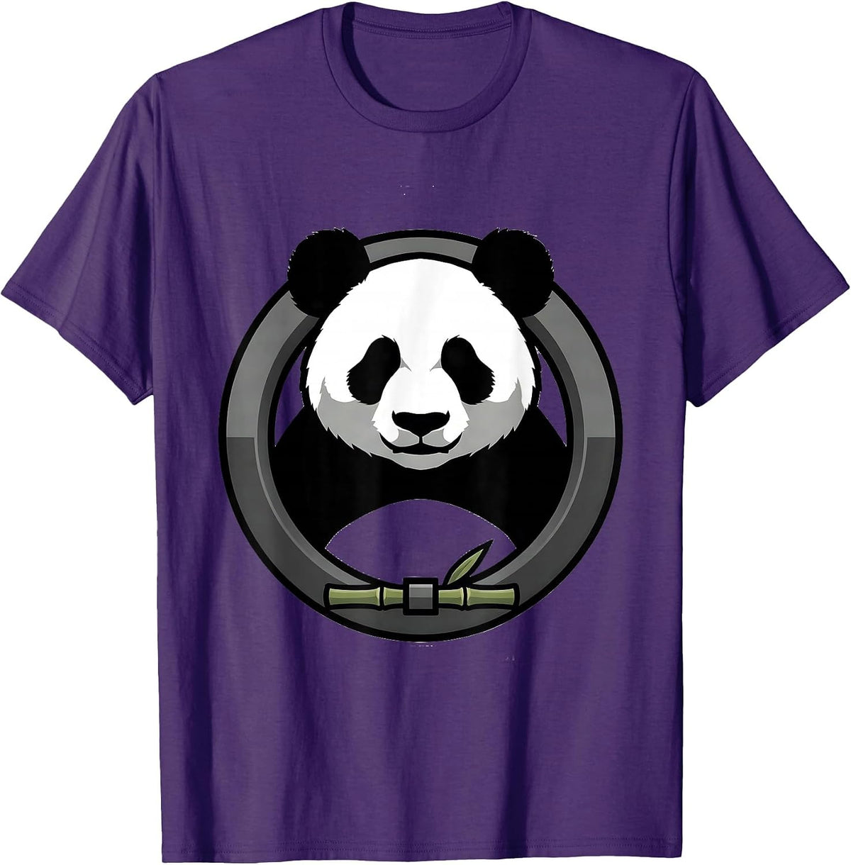 Panda Head Costume Novelty Humor Animal Lover T-Shirt - Purple