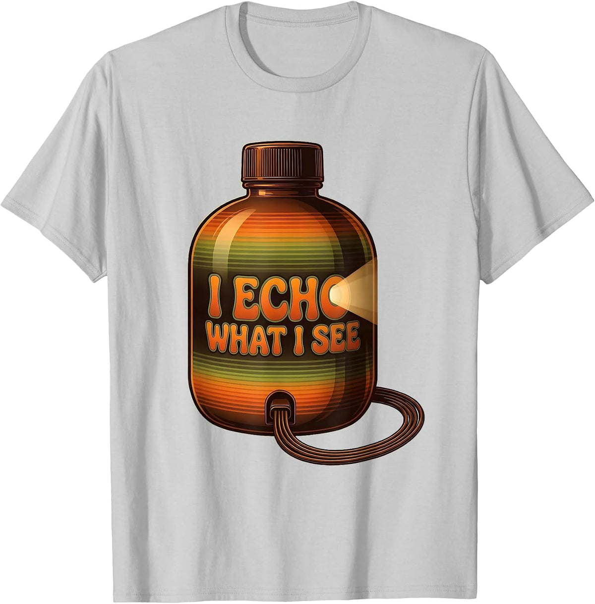 Men's I Echo What I See Retro 70s Funny Sonographer Ultrasound T-Shirt - Silver Grey