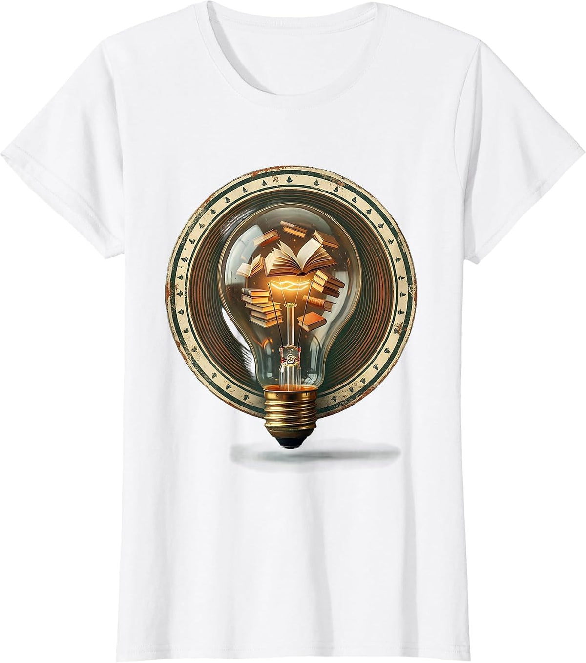4th Grade Teacher Lightbulb Books Illustration T-Shirt - White