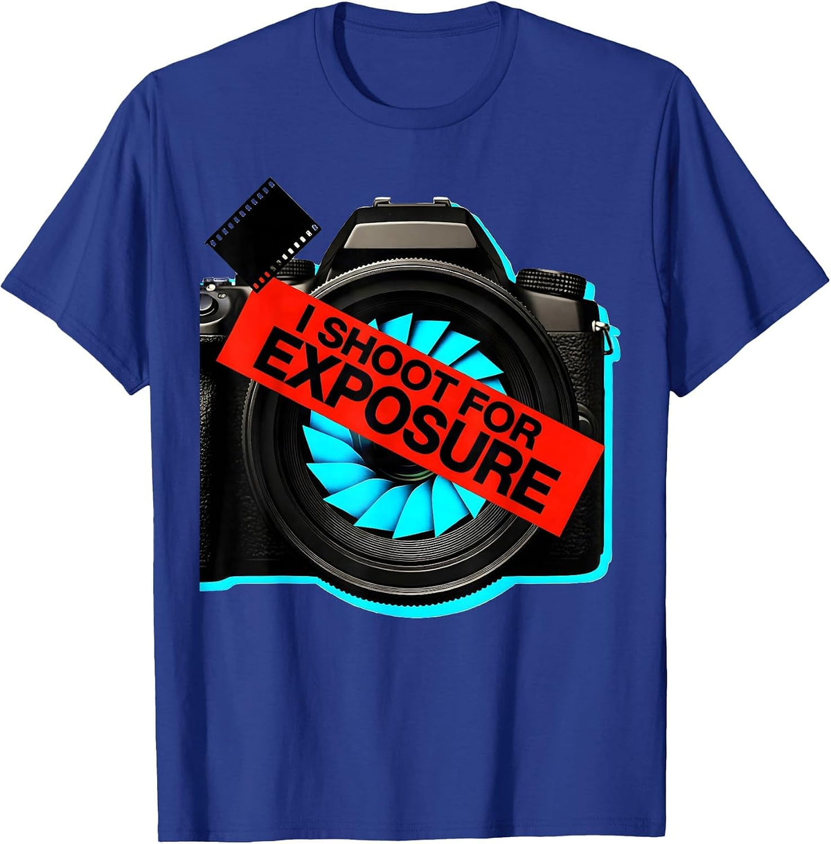 Men's I Shoot For Exposure Funny Photography Hobbyist Camera T-Shirt - Royal Blue