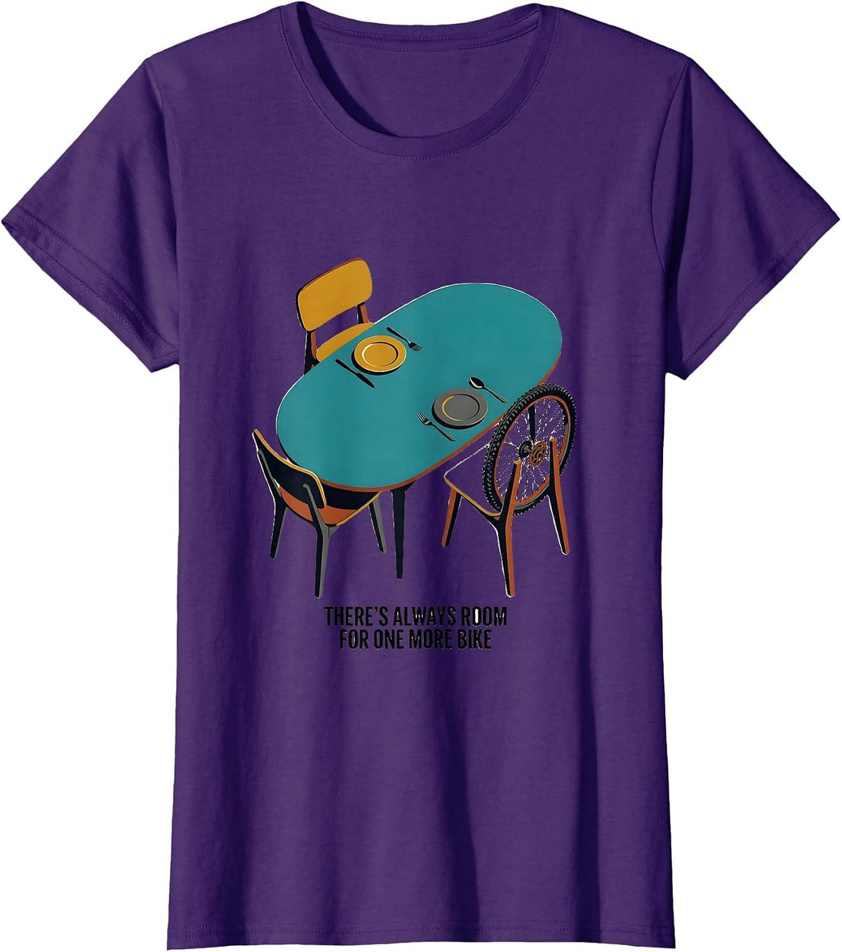 Women's There's Always Room For One More Bike Funny Cycling Humor T-Shirt - Purple