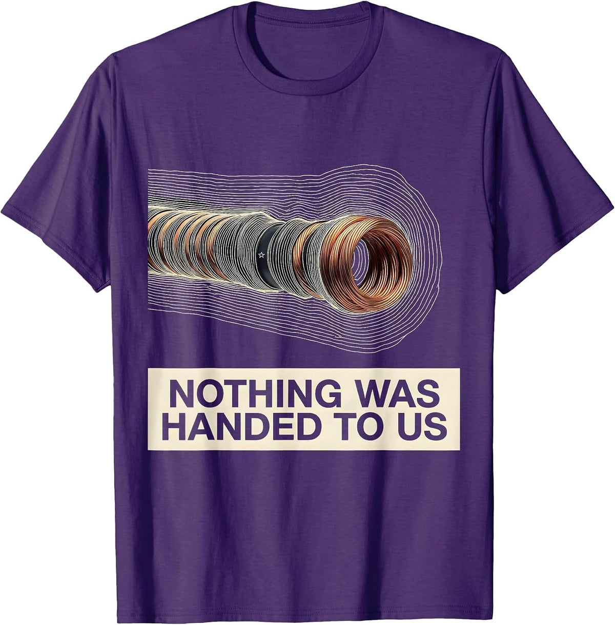 Men's Nothing Was Handed To Us Topographic Contour Union Strong T-Shirt - Purple