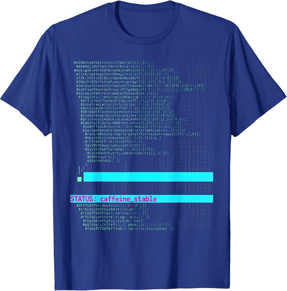 STATUS: caffeine_stable Funny Programmer Nerd Developer T-Shirt - Royal Blue