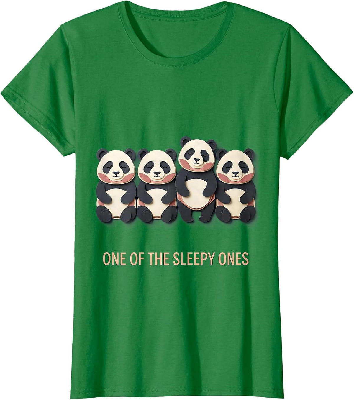 Women's One Of The Sleepy Ones Cute Panda Sleepshirt Animal Lover T-Shirt - Kelly Green