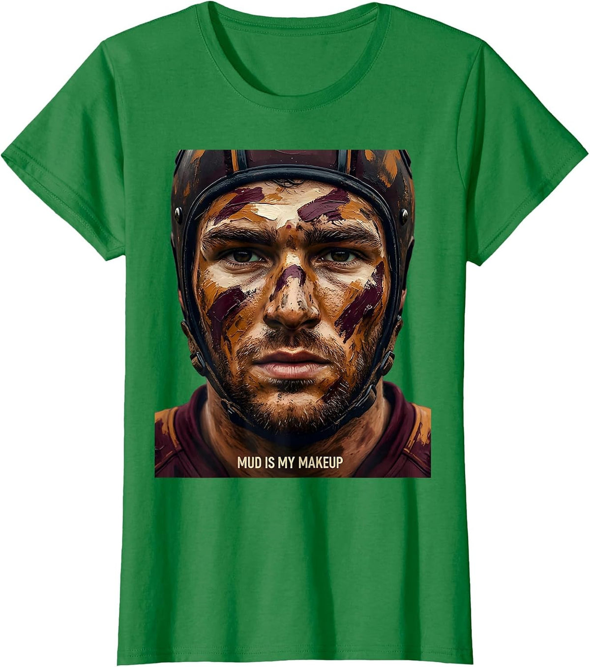 Women's Mud Is My Makeup Rugby Graphic Design T-Shirt - Kelly Green
