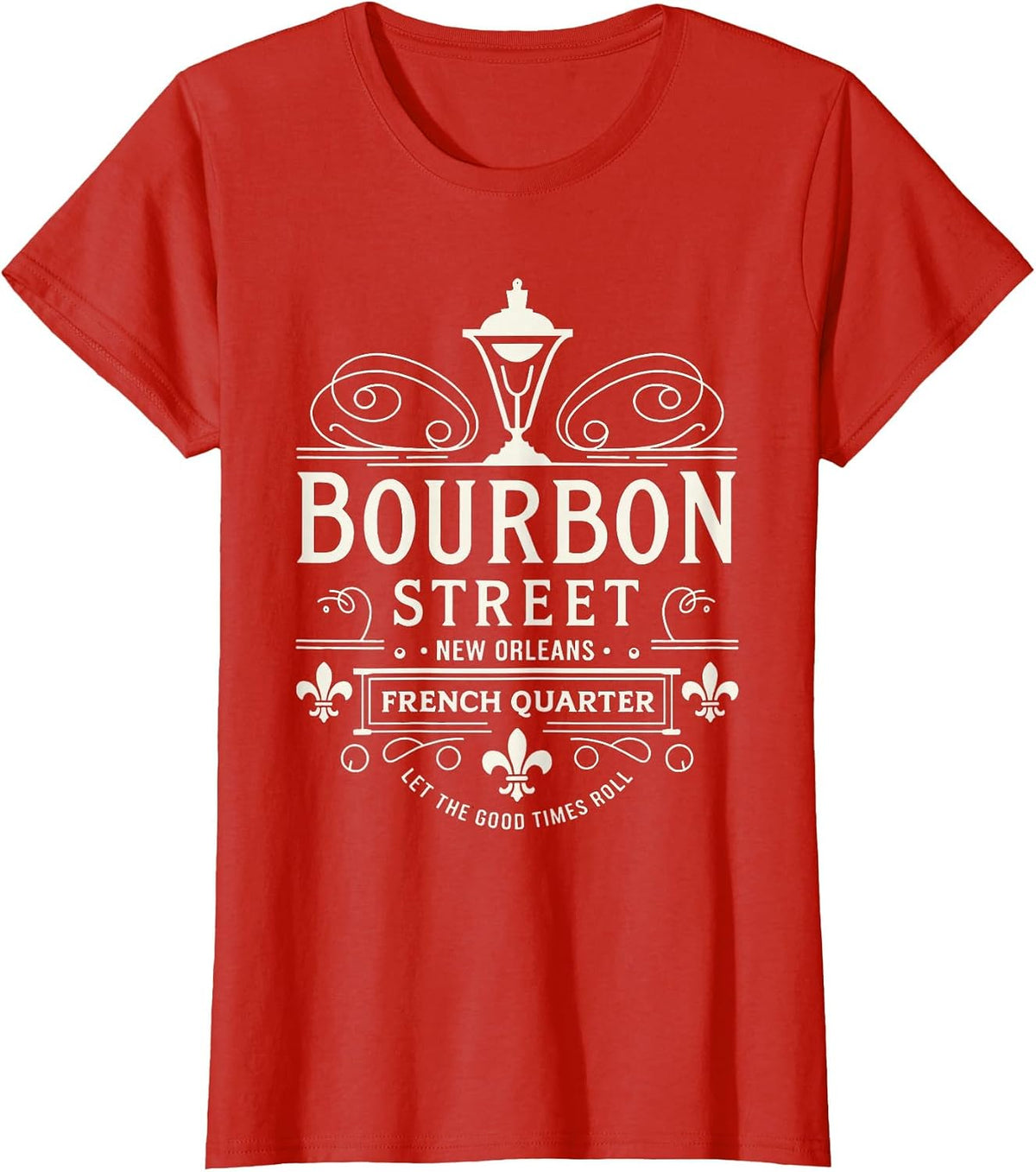New Orleans French Quarter Bourbon Street Louisiana Souvenir T-Shirt - Red