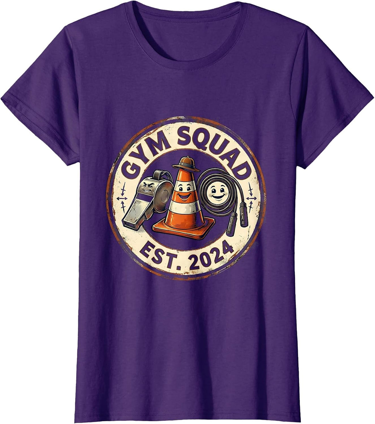 Women's PE Teacher Vintage Gym Coach Back To School T-Shirt - Purple