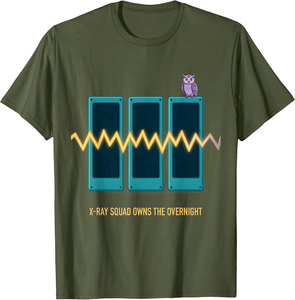 Men's X-Ray Squad Owns The Overnight Radiology Tech Halloween T-Shirt - Olive Green