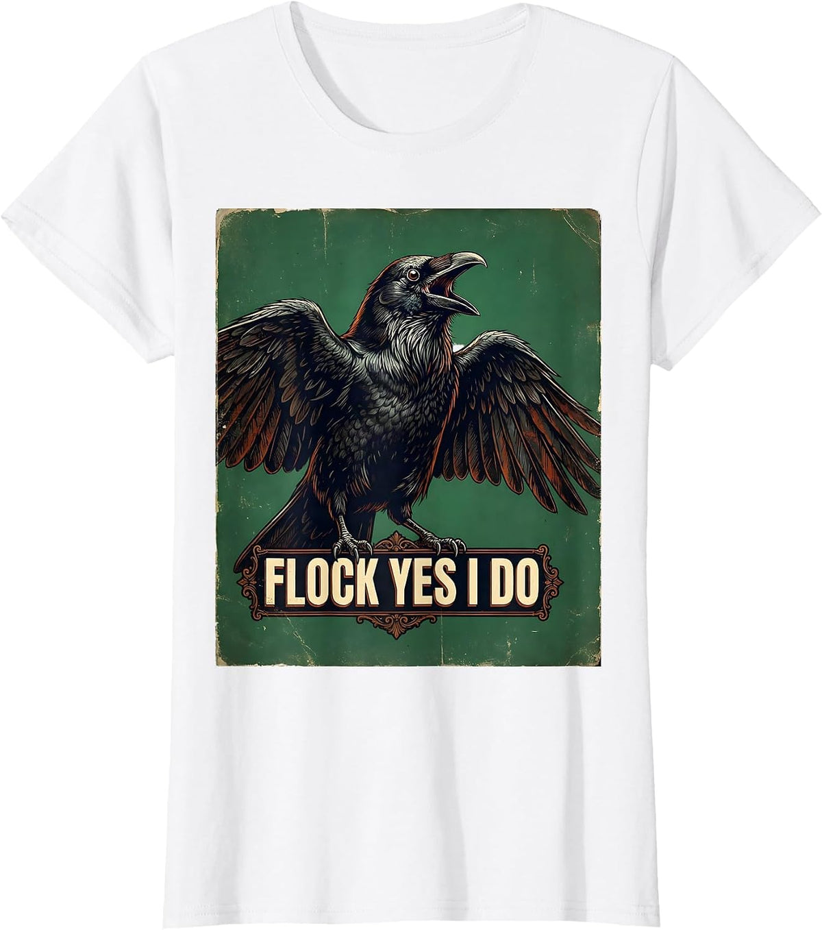 Women's Flock Yes I Do Crow Bird Lover Design T-Shirt - White