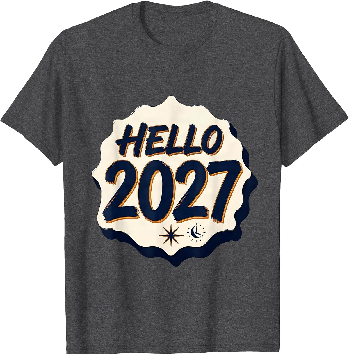 Hello 2027 Family Matching New Year Eve Party Cozy Warm T-Shirt - Dark Heather Grey