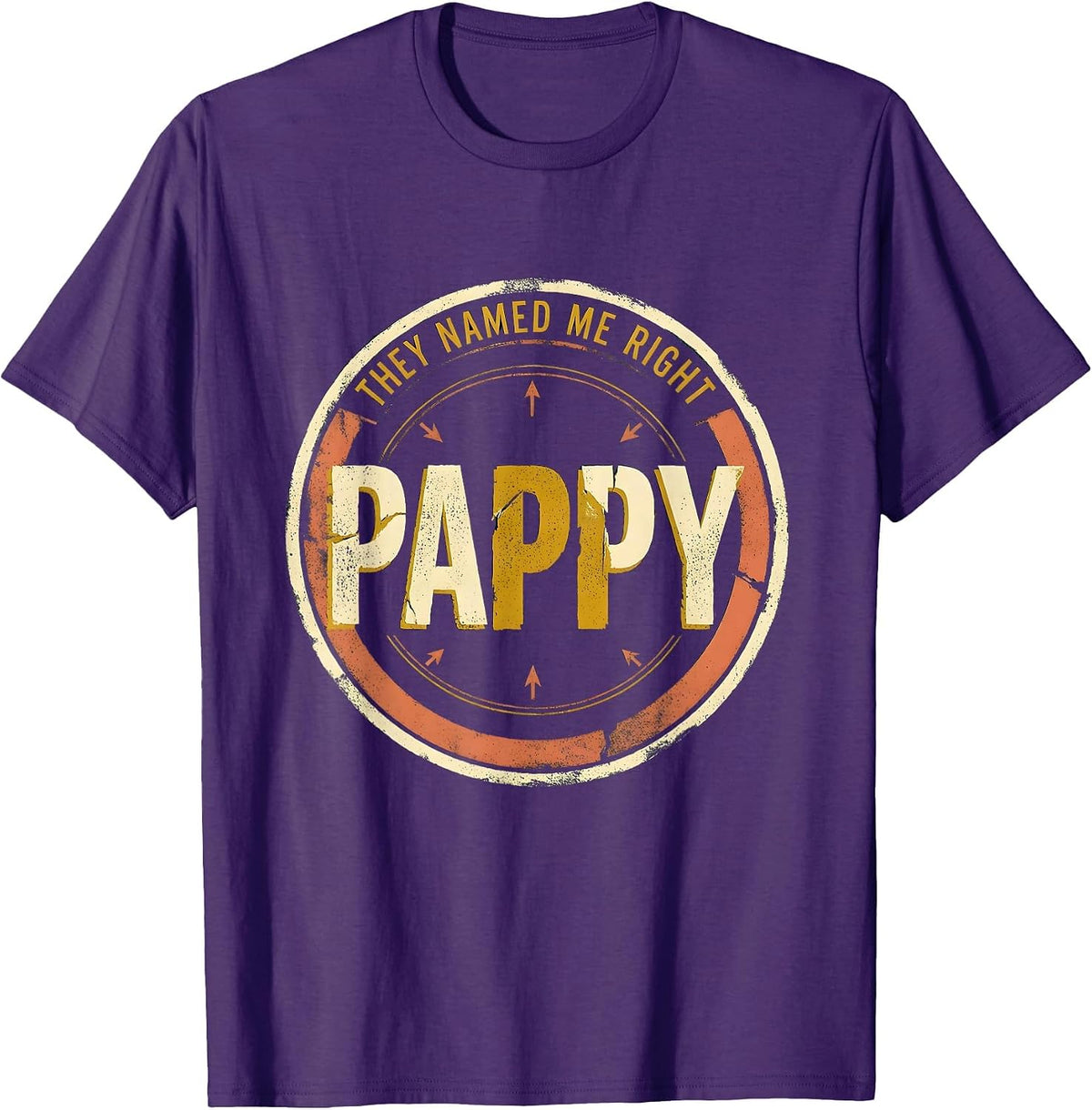 Men's They Named Me Right: Pappy Vintage Grandfather Funny Family T-Shirt - Purple