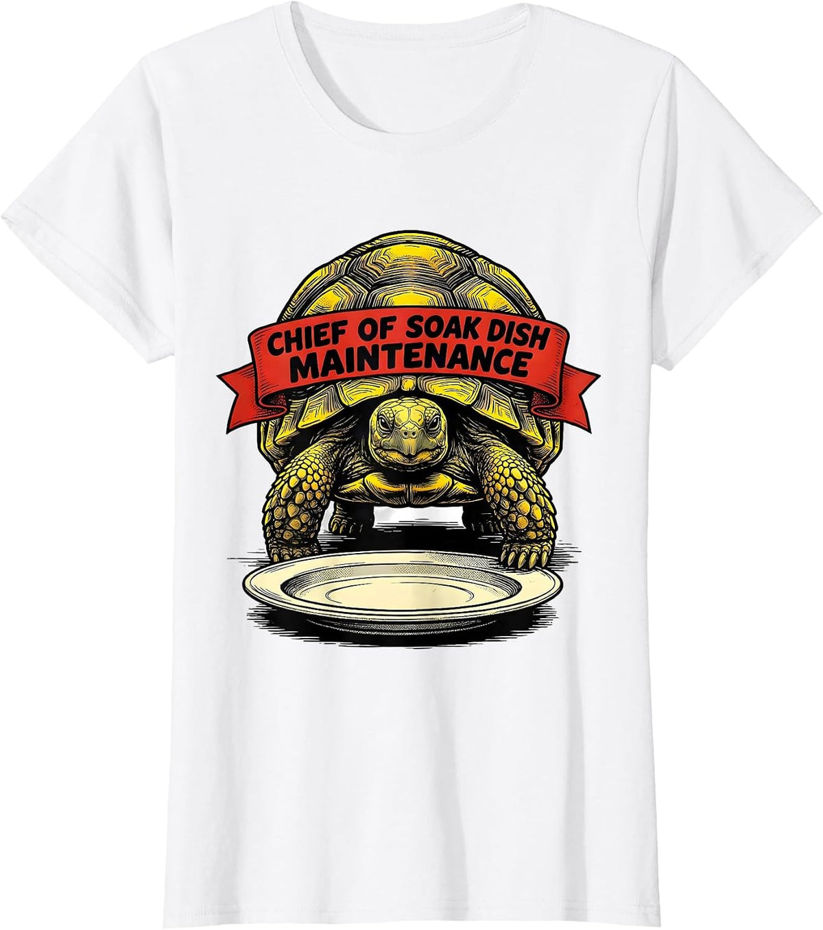 Chief Of Soak Dish Maintenance Funny Tortoise Pet Lover T-Shirt - White
