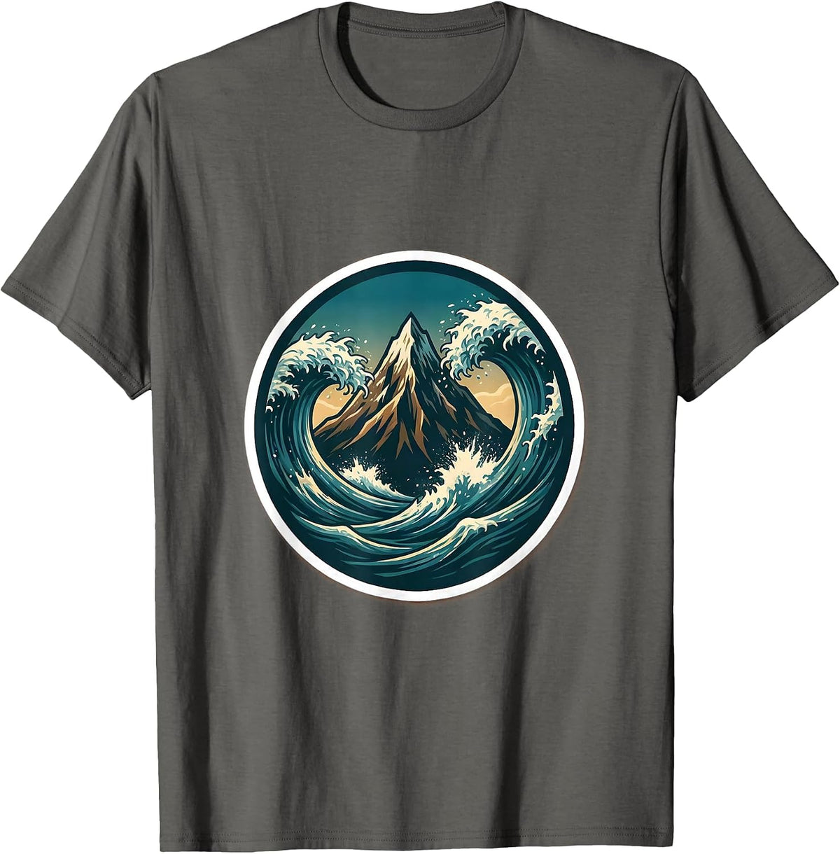 Men's It Is What It Is Mountain and Ocean Waves T-Shirt - Asphalt Grey