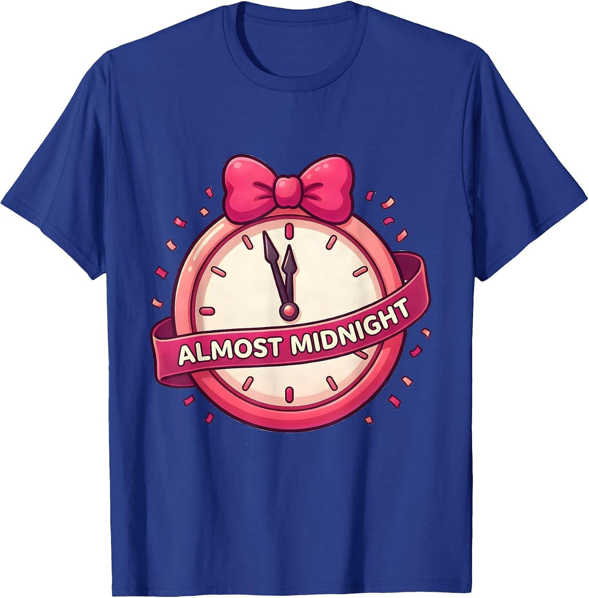 Almost Midnight Cute Kawaii Bow Coquette New Years Eve 2027 T-Shirt - Royal Blue