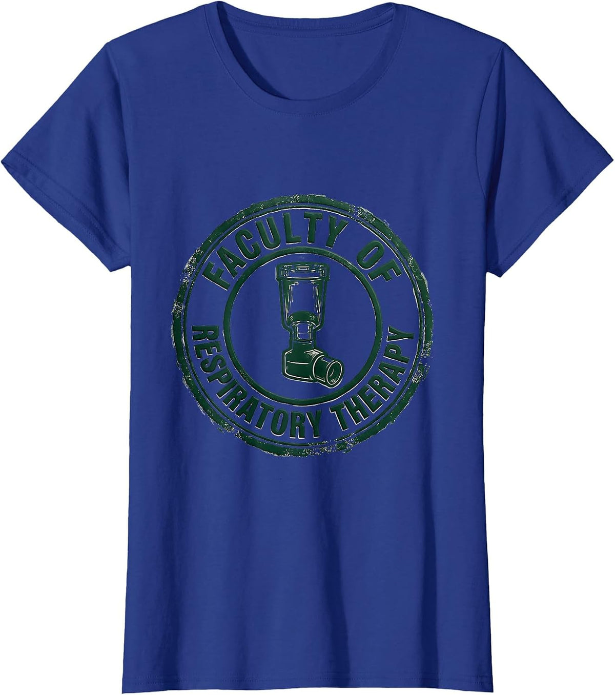 Women's Faculty of Respiratory Therapy Rubber Stamp Respiratory T-Shirt - Royal Blue