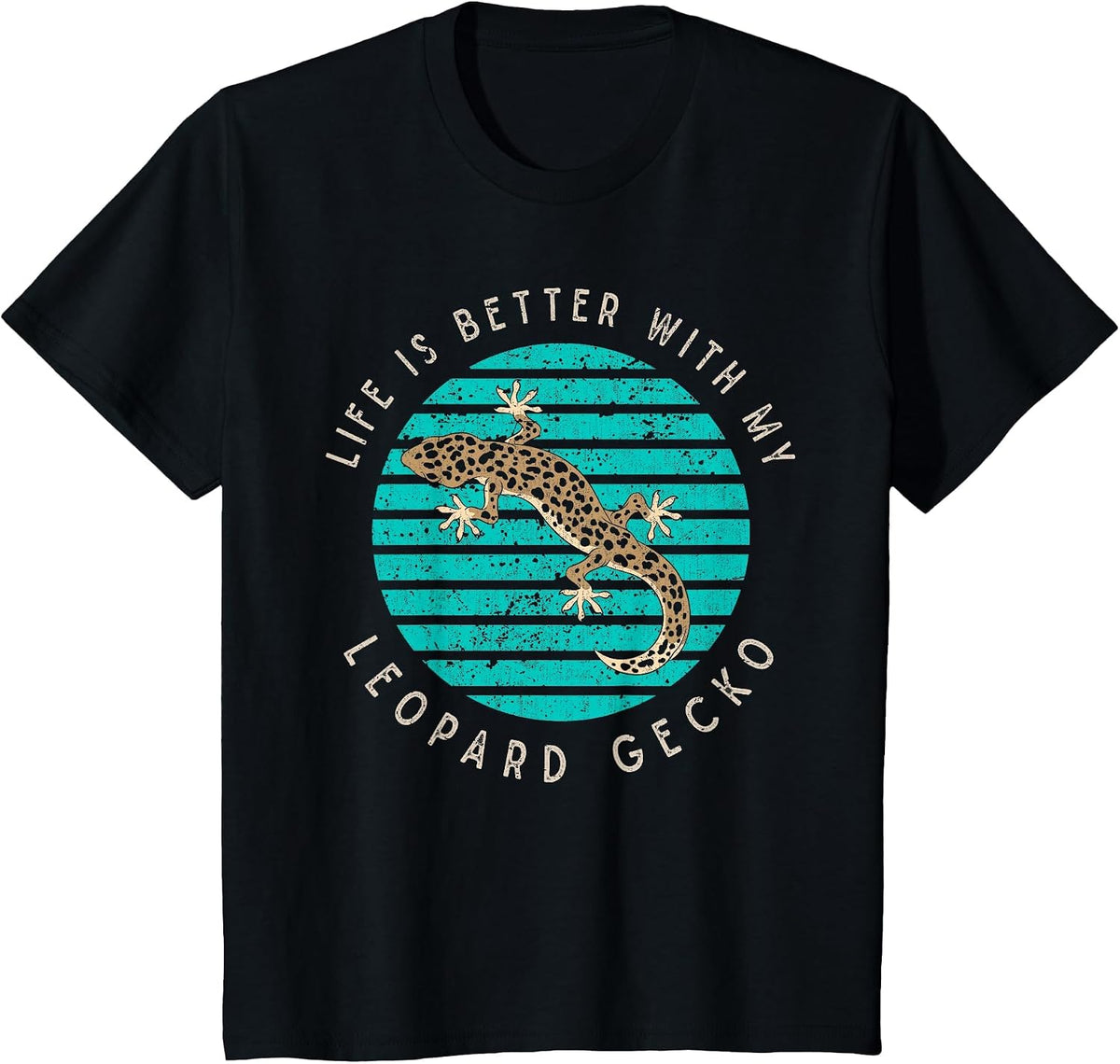 Reptile Pet Owner Funny Lizard Animal Lover Leopard Gecko T-Shirt - Black