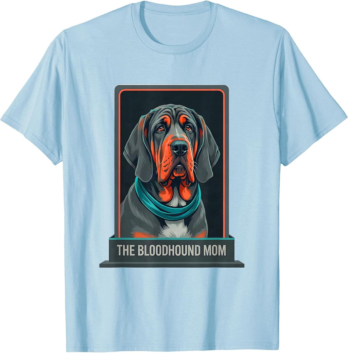 Men's The Bloodhound Mom Tarot Card Dog Mom Breed Portrait T-Shirt - Baby Blue