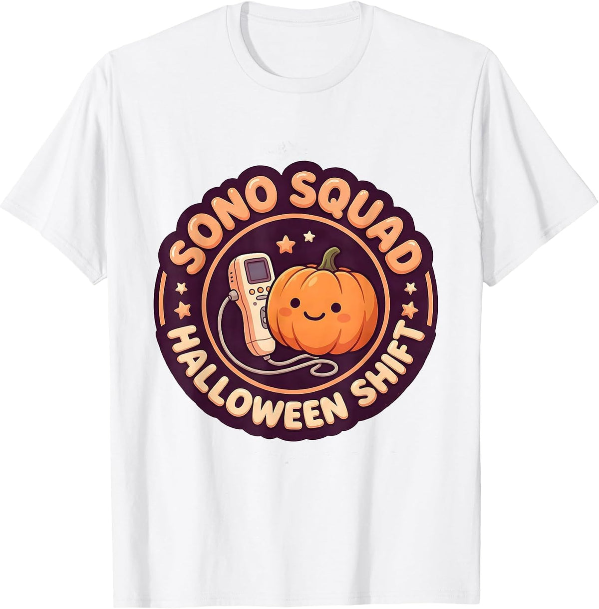 Men's Sono Squad Halloween Shift Cute Kawaii Sonographer Halloween T-Shirt - White