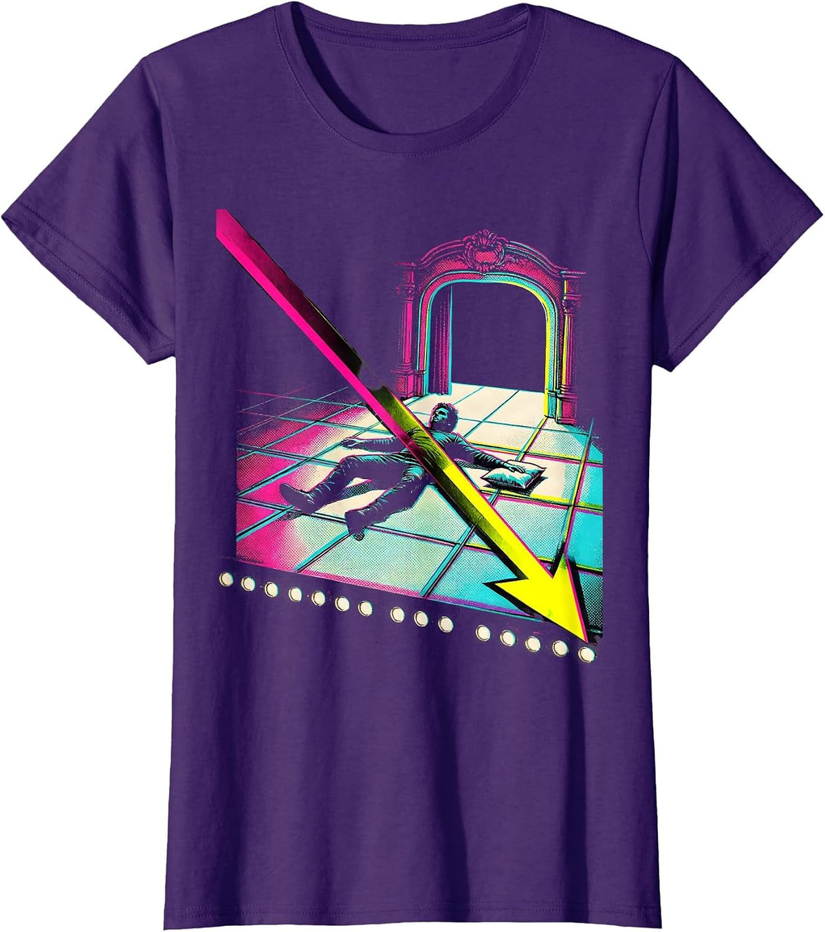 Women's Comic Stage Performer Risograph Theater Kid Humor T-Shirt - Purple