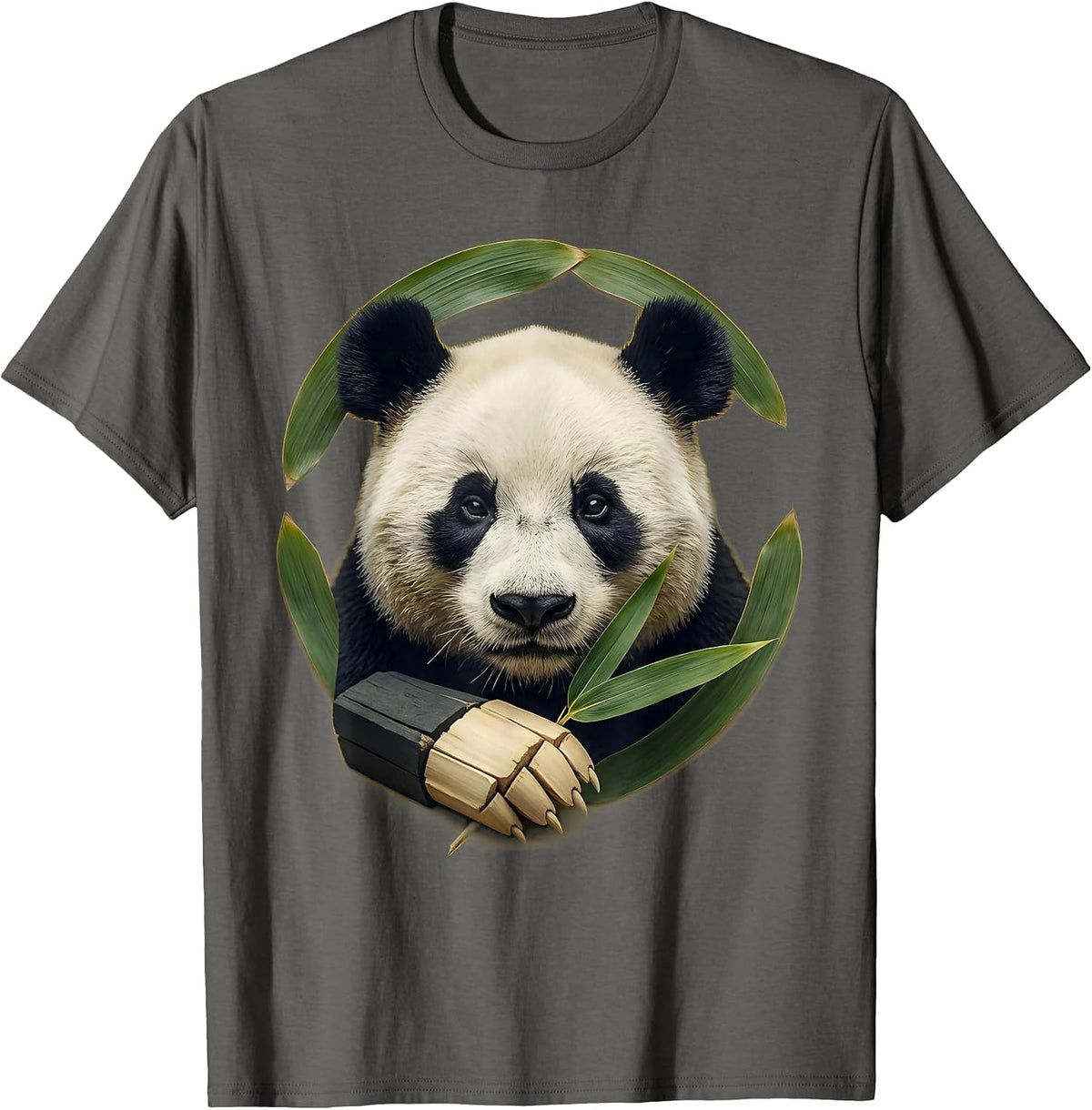 Panda Mask Midcentury Modern Animal Humor Gift T-Shirt - Asphalt Grey