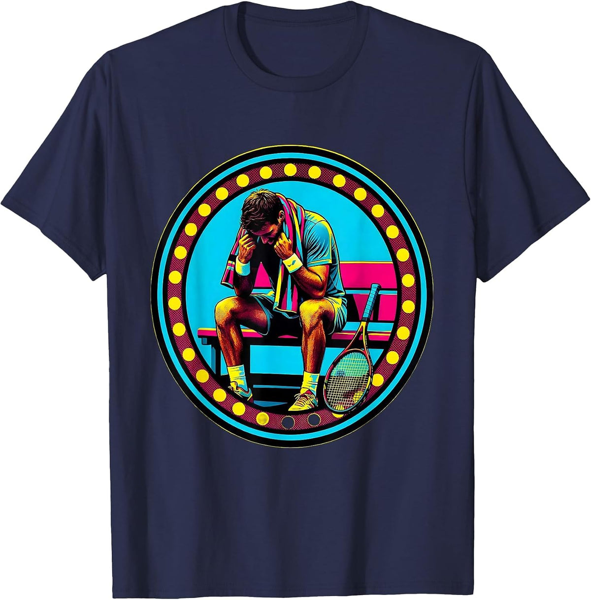 Tennis Champion Rest Graphic Tee T-Shirt - Navy Blue
