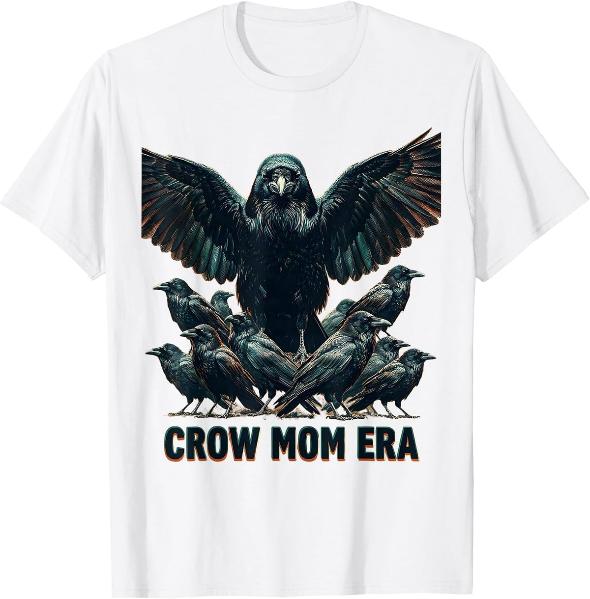Men's Crow Mom Era Proud Bird Lover Design T-Shirt - White