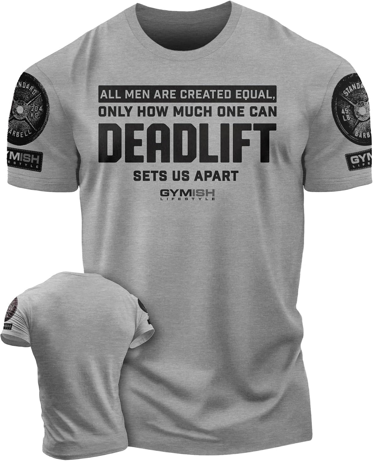 Created Equal Deadlift Men's Graphic T-shirts, Short Sleeve Sports shirt - 2. Equal Deadlift Grey Branded